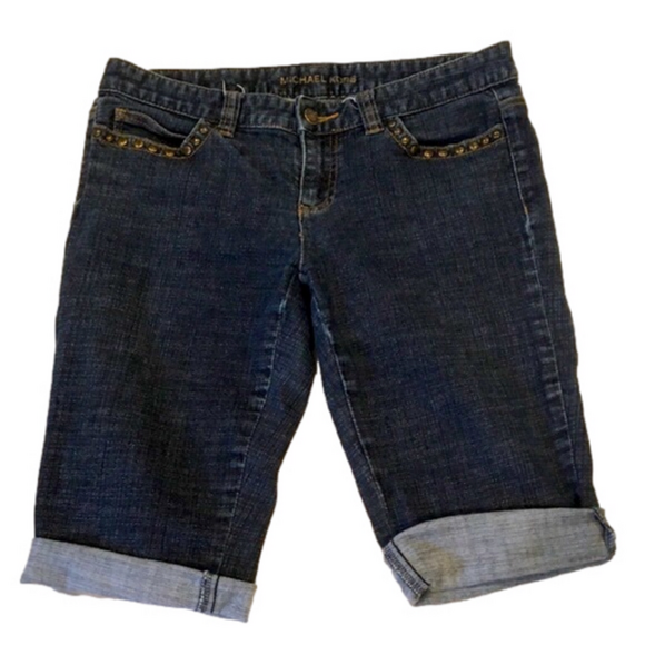Michael Kors Pants - Michael Kors Denim Studded Bermuda Shorts Sz 4